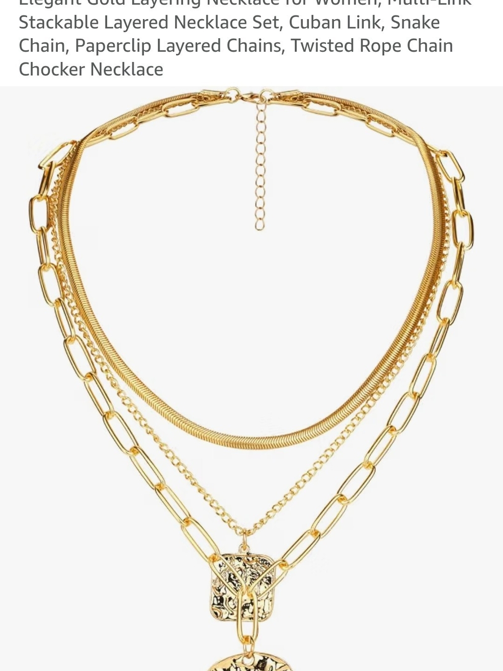 Layered Gold Multi-Chain Pendant Necklace for Women